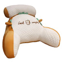 Bed Rest Reading Pillow with Arm Support Cartoon Print Detachable Backrest Support Sofa Couch Pillow Cushion