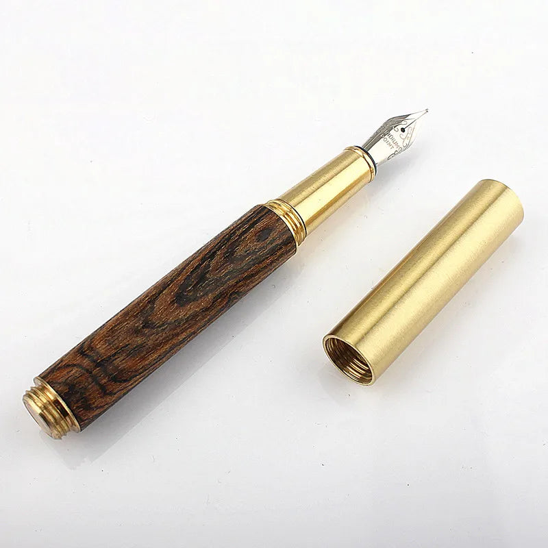 Exquisitely Designed Portable Pocket Vintage Mini Lipstick Pen Brass Solid Wood Materials Stationery Gifts Office Supplies