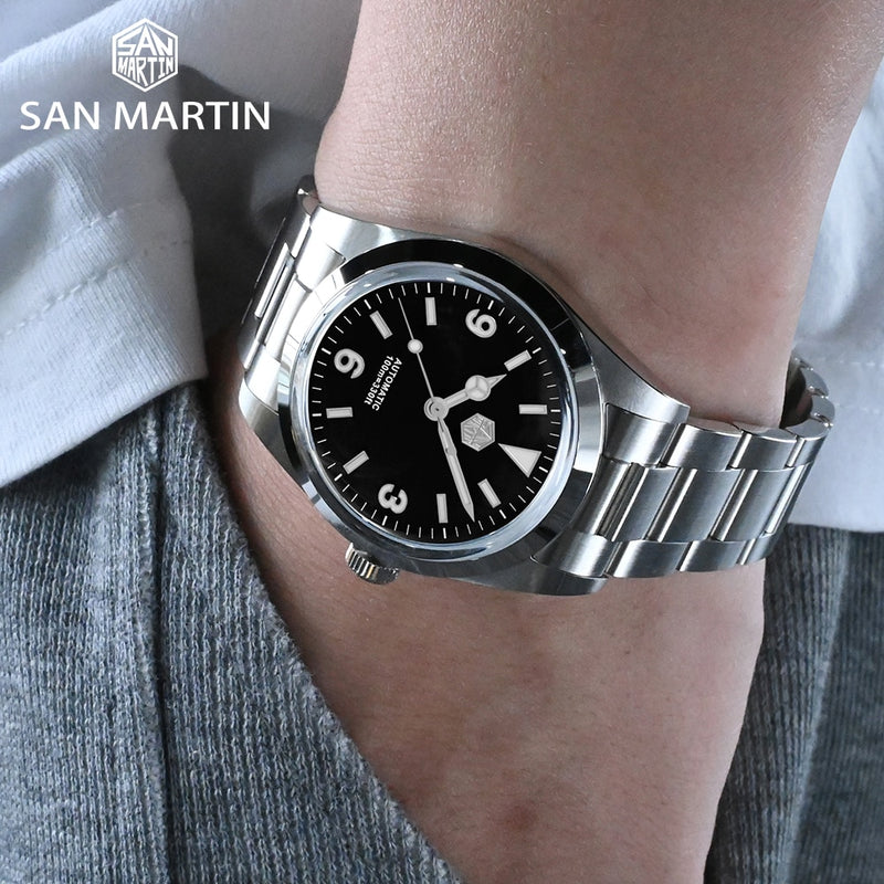 San Martin 36mm Men Watches Stainless Steel Explore Series Fashion Luxury Couples Sport Watch Automatic Mechanical 10Bar Relojes