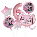6pcs Disney Lilo & Stitch Party Balloons Stitch 32" Number Balloon set Baby Shower Birthday Party Decorations Kids Toy Gifts