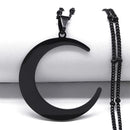 Gothic Stainless Steel Moon Necklace for Women Black Color Big Neckless Jewelry collar acero inoxidable mujer N3107S03
