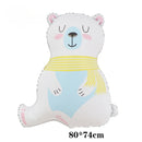 Matte Color Theme Cartoon Bear Rainbow Plane Car Foil Balloons Happy Birthday Party Decorations Kids Baby Shower Supplies