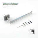 Brushed Nickel Towel Rack Bathroom Hardware Set Towel Holder Hanger Stainless Steel Towel Rails Nails Wall Mounted Rustproofed