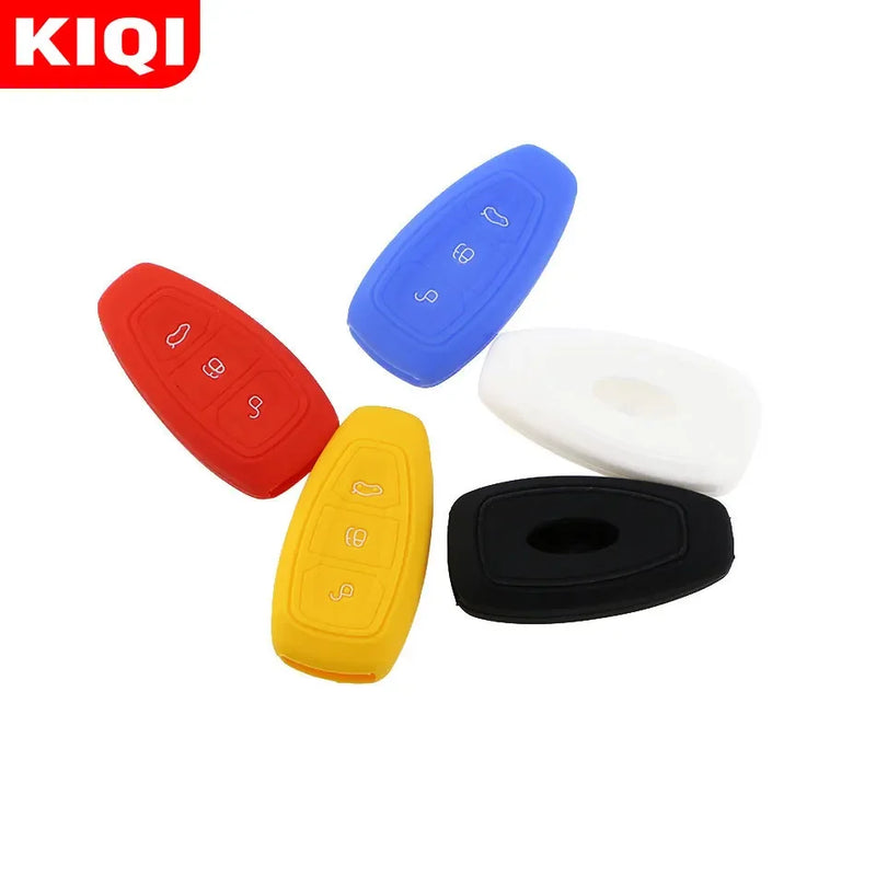 Silicone Key Cover for Ford Fiesta Focus Mondeo MK4 Mk3 Ranger Ecosport Kuga 2 3 ST Car Smart Remote Key Case Fob