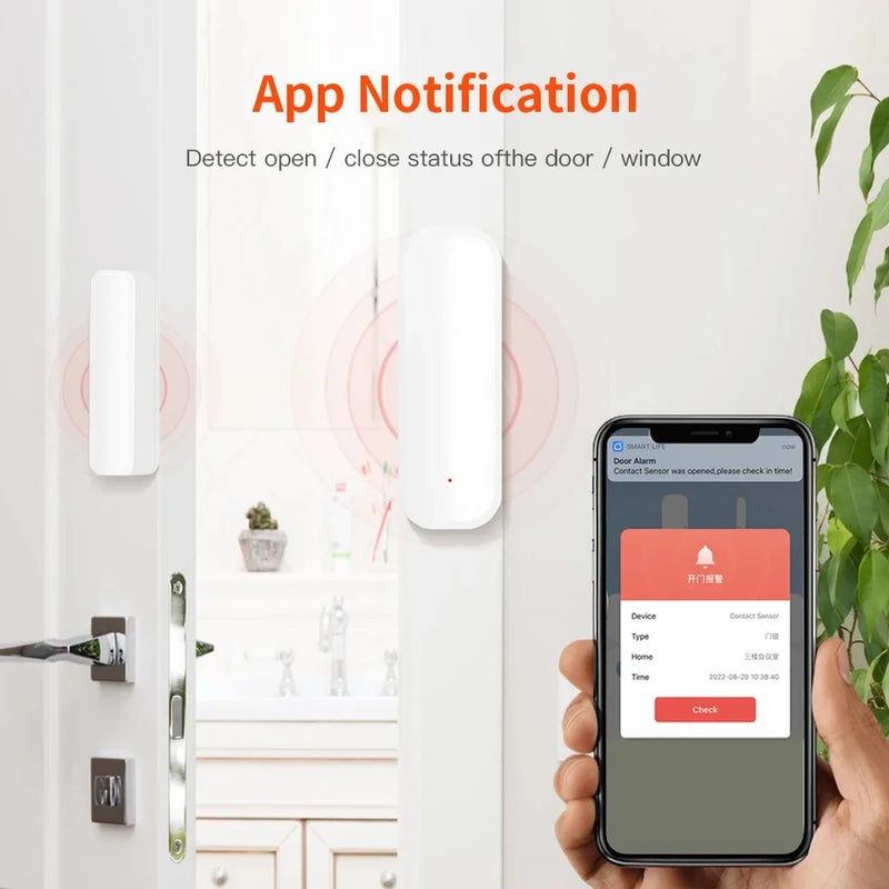 Smart Life App WiFi Door Sensor Window Sensor Open/Close Detector Security Protection Alarm Detector Work With Alexa