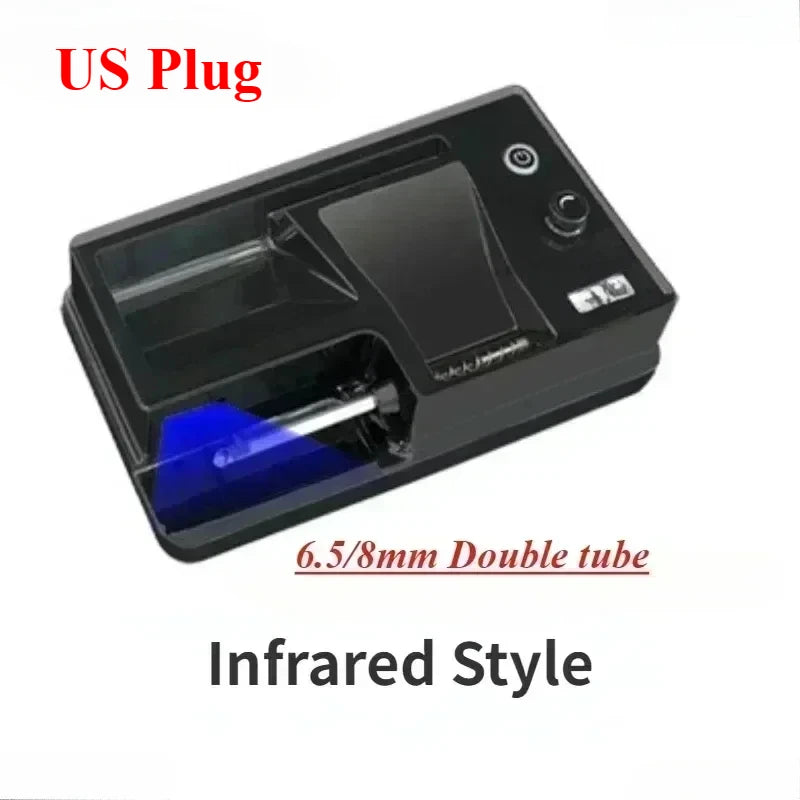 6.5/8mm Tube Electric Cigarette Rolling Machine Infrared Sensing Injector Tobacco Filling Auto Cigarette Maker Smoking Accessory