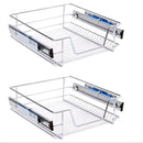 Livingandhome 2 Pcs Metal Sliding Kitchen Cabinet Pull Out Wire Basket Organizer