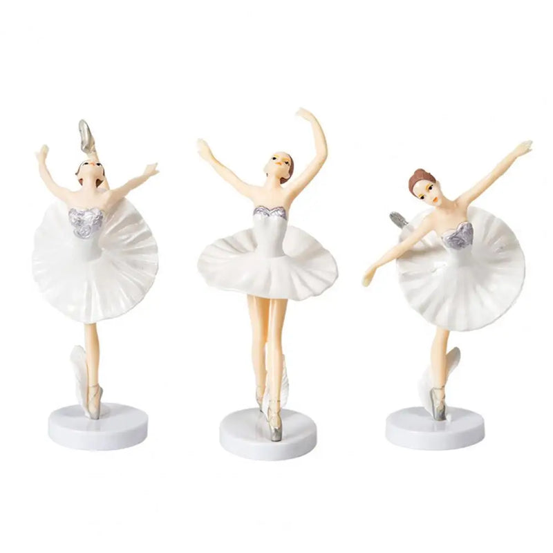 3Pcs/Set Cake Decoration Ballerina Girl Figurines with Base Plastic Dancing Ballerina Girl Figurine Cake Toppers