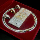 Aokaishen Iced Out CT Necklace Pendant for Women Hip Hop Jewelry Iced Out Cubic Zirconia Real Gold Plated