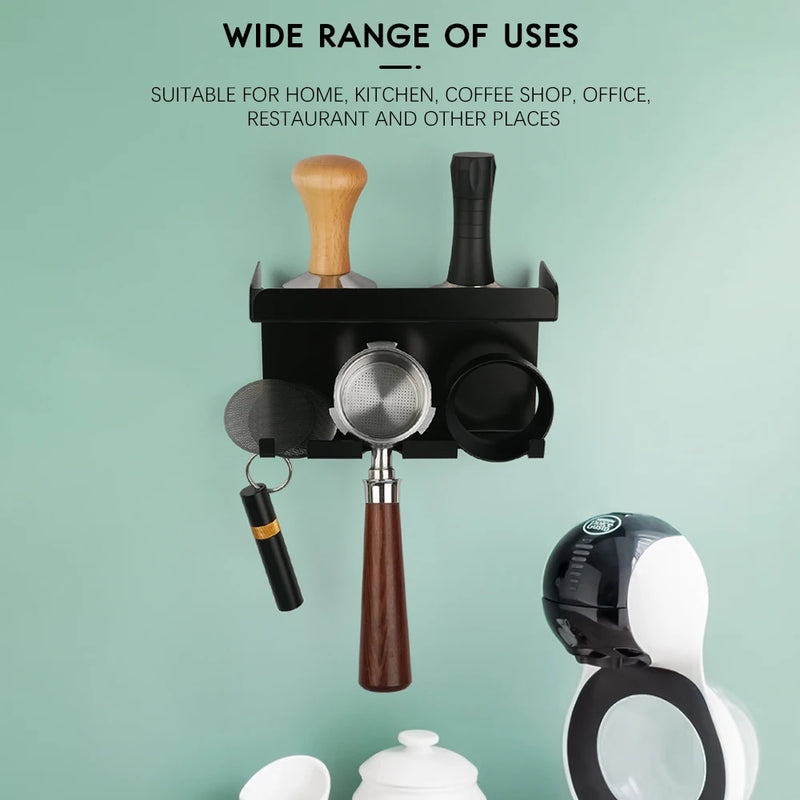 Coffee Tamping Station All in One Coffee Tools Holder Coffee Tamping Station Hammer Hanger Storage Rack For Home Restaurant Cafe