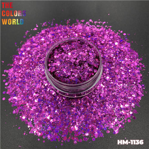 TCT-415 Mix Color Chunky Shinning Laser Nail Glitter Nail Art Decoration Body Art Tumbler Crafts Accessories Festival Supplier