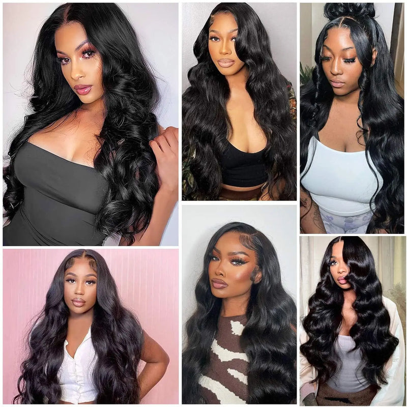 13x4 Body Wave Lace Front Wigs Human Hair Pre Plucked 250 Density HD Transparent Lace Frontal Wigs Human Hair for Black Women