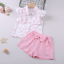 Humor Bear Baby Girl Clothes Fashion New Girls Clothing Sets Kids Clothes Toddler Girl Cute Bow T-shirt+ Pants Summer Set