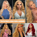 #27 Honey Blonde Human Hair Wigs 13X4 Transparent Lace Pre Plucked Body Wave Human Hair Lace Frontal Wig 200 Density 32 inch