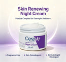 CeraVe Skin Renewing Night Cream, Peptide Complex, Hyaluronic Acid & Ceramide Moisturizer for Face, 1.7 Ounce