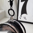 Portable Mini Clear Zipper Storage Bag - Space-Saving Cable Organizer for Earphones Chargers Versatile with Handy Keychain Loop