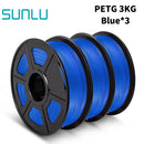 SUNLU PETG 3D Filament 1KG 3 Rolls 1.75mm +/-0.02MM 3D Printing Filament Neatly Wound Filament Vacuum Packing Fast Shipping