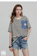 TOYOUTH Women Short Sleeve T shirt 2025 Spring New Tops 8521034