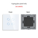 Bingoelec DIY 1/2/3/4 gang Wall Touch Switch Only Crystal Glass Panel 86mm Pearl White Black Golden Grey Glass Frame DIY-Parts