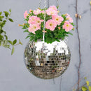 1pc Unique Handcrafted Bohemian-Inspired Hanging Disco Mirror Ball Planter - Self-Watering, Space-Saving, Stylish Home Decor for