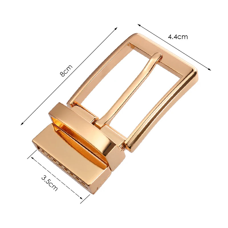 KOLBER Fashion Men's Belt Buckle High Quality Zinc Alloy 3.5cm Reverse Buckle Smooth Silver Belt Pin Buckle for Trousers Male