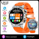 Original LIGE Smart Watch 1.53'' HD Screen Life Waterproof Sport Fitness Watches Flashlight New Men Smartwatch For Andriod IOS