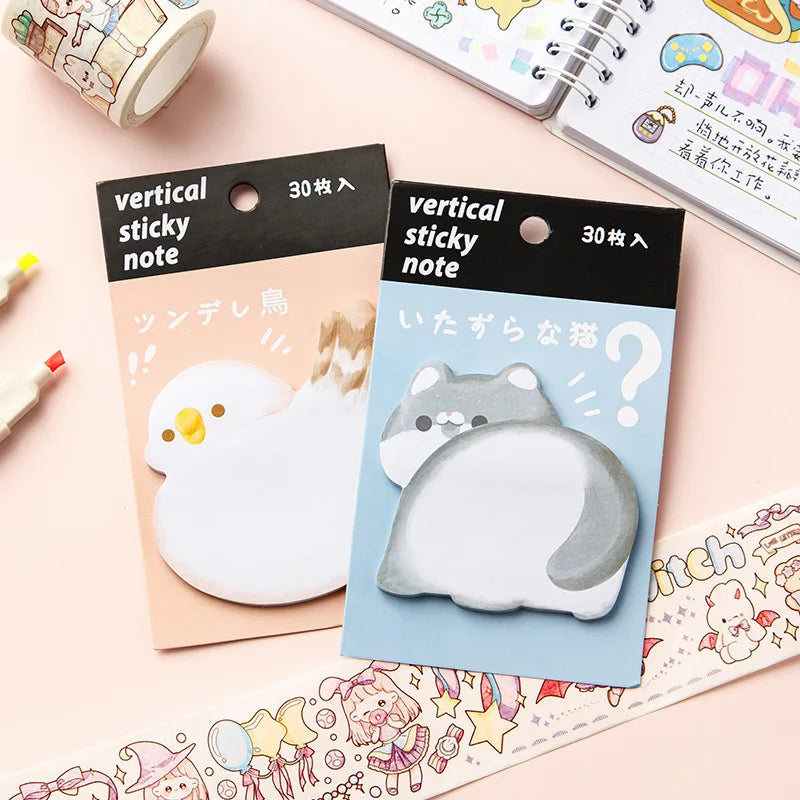 30 sheets/set Kawaii Animal Butt N Times Sticky Notes To Do List Planner Sticker Notepads School Office Supplies Gift Stationery