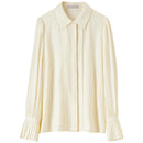 SENTUBILA Office Lady Long Sleeve Shirt Women 2025 Autumn Fall Fashion Pleate-detail Sleeve Button Up Shirts & Blouses 143C55634