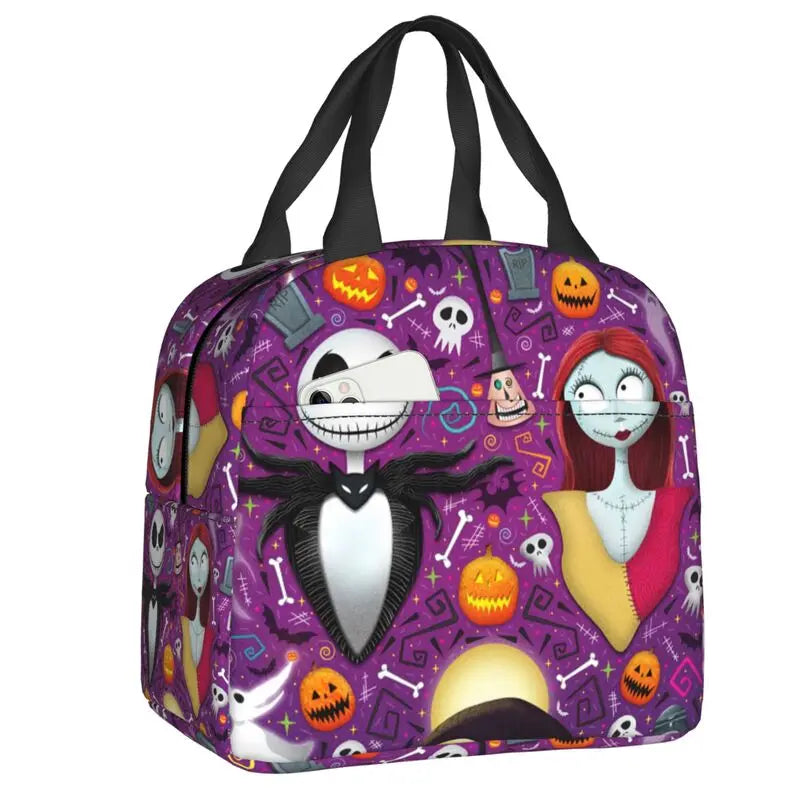 Custom Halloween Insulated Lunch Bag The Nightmare Before Christmas Portable Thermal Cooler Lunch Box Container Tote Bags
