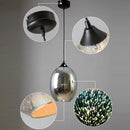 Creative 3D Fireworks Ceiling Lamp Modern Colourful Glass Pendant Light 3D Vintage LED Chandelier Lighting for Living DiningRoom