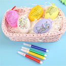 5pcs Easter Random Egg Graffiti Happy Easter Decorations Painted Handmade DIY Eggs Craft Kids Gift Favor Home Decor Easter Party
