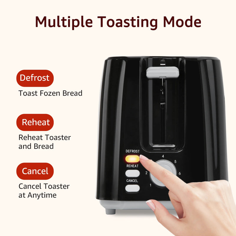 2 Short Slots Extra Wide Toaster, 7 Levels Roasting, BPA Free, BPA Free, Black 750 W