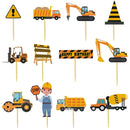 Excavator Crane Tractor Birthday Cake Topper Construction Party Cake Decor Kids Boy 1st Baby Shower One Year Happy Birthday Cake