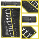 12pcs Combination Ratcheting Wrench Set, CR-V Steel Constructed Wrench Set with Carrying Bag