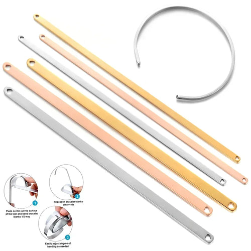 The Flux Canvas | 10-Piece Stainless Steel Cuff Bangle Blanks for Engraving