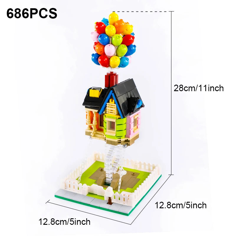 635PCS Creative Balloon Flying House Building Blocks Movie of Up MOC Construction Bricks Set Gift Toys For Kids Children