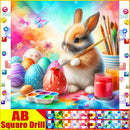 HOMFUN Fairy Dust AB Diamond Embroidery "Easter eggs Rabbit" Pattern DIY 5D Diamond Painting Needlework Full Drill Painting