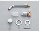 Black Basin Faucet Wall Mounted Gold 360° Rotating Bathroom Sink Faucets Embedded Hot Cold Water Mixer Tap Dual Hole Basin Crane