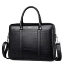 Oyixinger Men's Bag Fashion Business Briefcase For Men Crocodile Pattern Leather Handbag For 14inch Laptop Casual Shoulder Bags