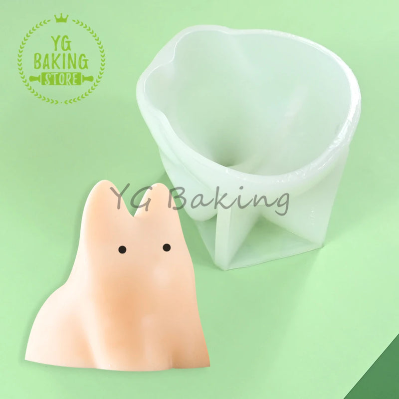 1pcs Cute Cat Milk Pudding Silicone Mold 3D Jelly Chocolate Mousse Mould Cake Decorating Tools DIY Candle Soap Model Bakeware