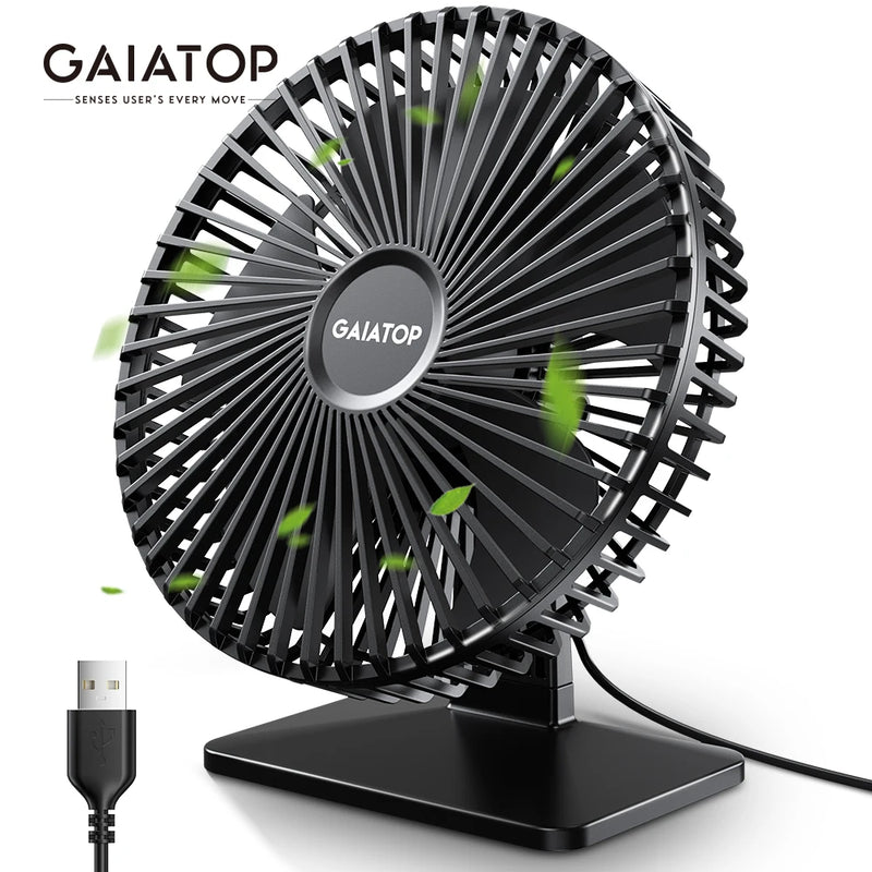 GAIATOP Desk Fan Portable USB Fan 90° Adjustable Cooling Fan Mute 4 Speed Adjustment Ultra Quiet Suitable For Home Desk Office