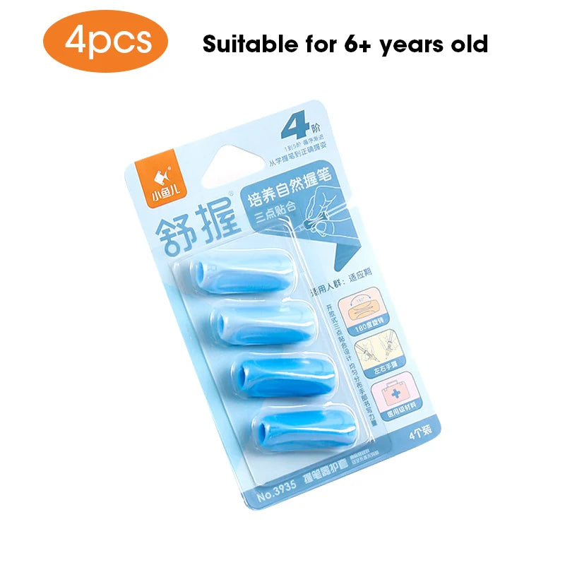 2-4Pcs/Set Soft Silicone Pencil Grasp for Kids Writing Training Posture Correction Learning Aid Stationery Set Beginner Tools
