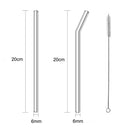 UPORS 4Pcs/Set Reusable Glass Drinking Straws Glass Straw with Brush Eco Friendly Glass Straws for Smoothies Cocktails 200mm*8mm