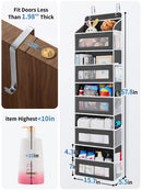 Over the Door 5‑Shelf Organizer, Large Pockets, Anti‑Tilt 44lb Load, Hanging Storage for Bedroom, Bathroom, Pantry, Nursery, Bla