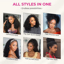 Jerry Curly Half Wig Human Hair Brazilian Deep Wave Curly Half Wig Human Hair 3 IN 1 Seamless Clip Ins Flip Over Drawstring Half Wig 200% Density Full Machine Made for Women Ready to Wear On Clearance Sale Pre Plucked Wig Par
