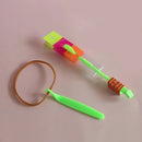 100-10PCS Amazing Light Toy Arrow Rocket Helicopter Flying Toy LED Light  Luminous Slingshot Toys Rubber Band Catapult Fun Party