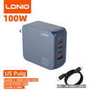 LDNIO Gan 100W Fast Charge Charger Type-C 65W 45W UK EU US Plug USB Multi-Port Fast Charging Station for MacBook iPhone Xiaomi