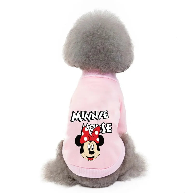 New Disney Dog Hoodie Mickey Puppy Cute Set Minnie Pet Breathable Sweatshirt For Small And Medium Dogs Chihuahua Bulldog Husky