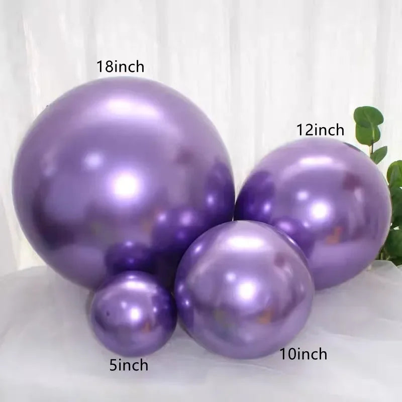 5/10/12/18 Inch Metallic Balloon Chrome Mermaid Theme Metal Air Latex Balloons Wedding Birthday Party Decoration Baby Shower