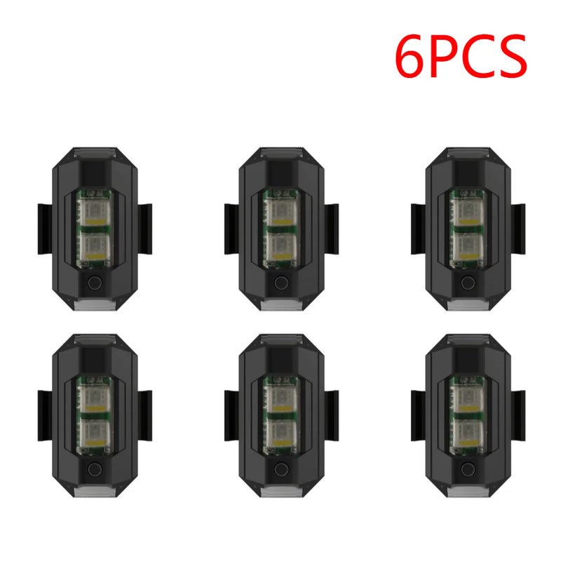 1-20pcs USB Rechargeable 7-Color LED Bicycle Taillight Drone Light Bike Safety Night Riding Warning Lamp Cycling Equipment
